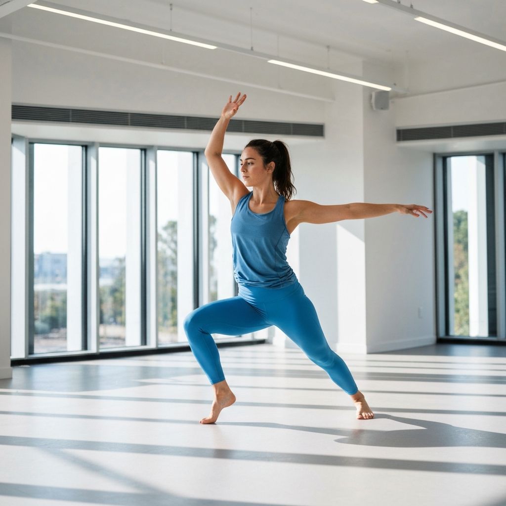 Person performing conscious body movement exercises